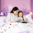 thumbnail image 4 of meiyoeat Coquette Bowknot Initial L Full Size Comforter Sets,Purple Watercolor Monogram Art Bedding Comforter Set For Girl,Reversible,3-Piece,1 Comforter and 2 Pillowcases, 4 of 7