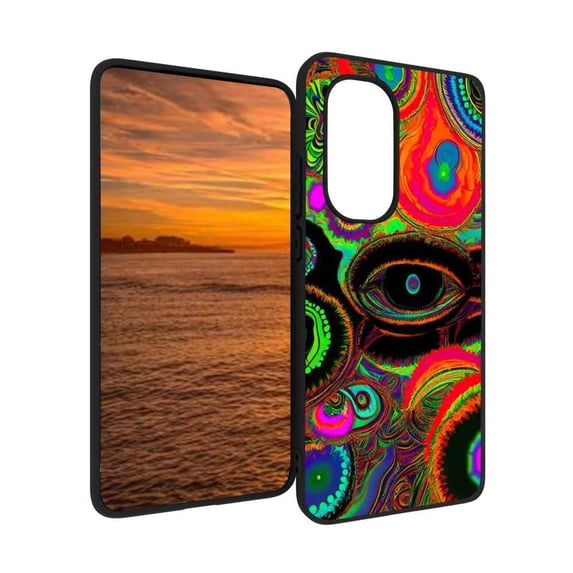 Compatible with Motorola Moto Edge 2022 Phone Case, Abstract-Psychedelia-Hippie-43 Case Silicone Protective for Teen Girl Boy Case for Motorola Moto Edge 2022