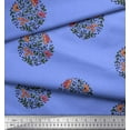 thumbnail image 2 of Soimoi Polyester Crepe Fabric Leaves & Floral Block Print Fabric by The Yard 42 Inch Wide, 2 of 3