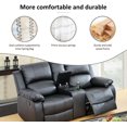 thumbnail image 4 of Bonded Leather Living Room Furniture Set Reclining Sofa Set Loveseat Furniture Sets in Living Room Sofa Recliners (Loveseat, Black), 4 of 13
