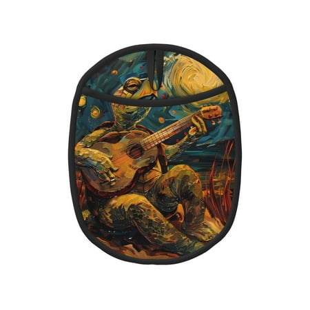 

Sikiie Starry Night Guitar Turtle Silicone Pot Holders Oven Mitts Heat Resistant Hot Pads Non Slip Pot Holder for Kitchen Baking and Cooking 9.4 x 7.5 Inches