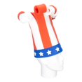 thumbnail image 3 of Funny Silly Mens & Womens Patriotic Uncle Sam USA American Flag Wide Brim Top Hat for Independence Day, 4th of July Dad Hat or Crazy Hat Day, Rollers, 3 of 5