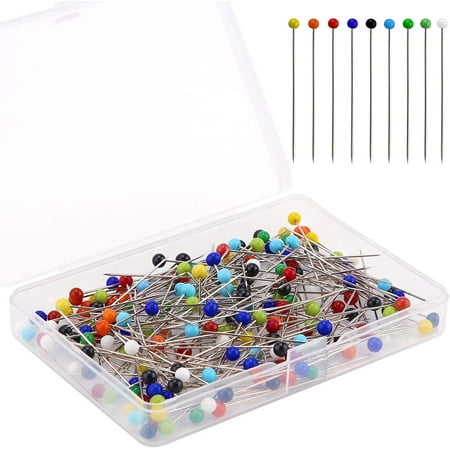 200 Pieces 1.57 Inch Sewing Pins Multicolor Head Pins Straight for ...