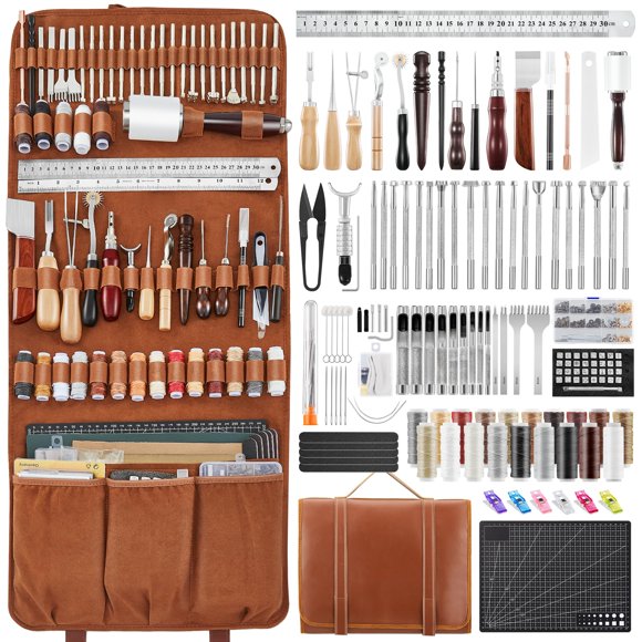 Kit de herramientas para trabajar en piel SAKERNEO versión Max con bolso
