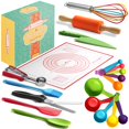thumbnail image 1 of Young Chefs Cooking and Baking Set for Kids â€“ 19 Pieces Real Kids Baking Set â€“ Giftable Kids Baking Sets for Girls and Boys â€“ Kids Cooking Set Real Tools, 1 of 4