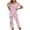 Pink 01 pajama sets, variant on Womens Sleepwear Capri Pants Pajama Set 2026 Summer Short Sleeve V Neck Top & Pockets Pant Lounge Sets S-XXL