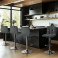 thumbnail image 2 of Topeakmart 2pcs Adjustable PU Leather Counter Bar Stools with Backrest Gray, 2 of 8