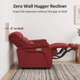 thumbnail image 2 of MCombo Zero Wall Hugger Power Recliner Chair for Small Space RV Living Room, Fabric (Burgundy), 2 of 10