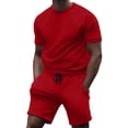 thumbnail image 1 of Conjuntos cortos Cagnkofi para hombre, conjuntos de 2 piezas, chándales de verano, camisetas y pantalones cortos casuales de manga corta con cuello redondo, chándal, 1 of 5