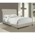 thumbnail image 3 of Rolled Headboard California King Bed in Beige Fabric, 3 of 6