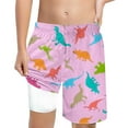 thumbnail image 1 of Hiiyo Big Boys Dinosaur Print Compression Liner Swim Trunks Board Shorts, 1 of 4