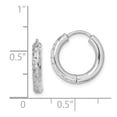 thumbnail image 2 of FB Jewels Sterling Silver Rhodium-plated Diamond Cut Hollow Hinged Hoop Earrings, 2 of 2