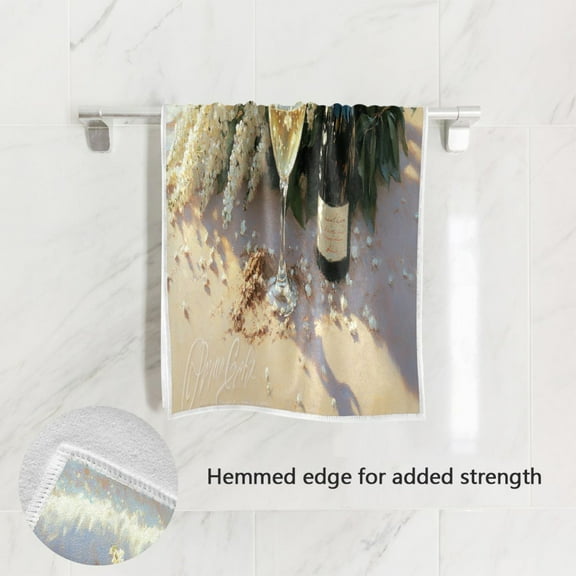 BZSMCE Bath Towel 30 X 15 in Soft Towel White Wine by The Sea Design Pattern