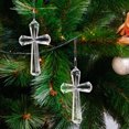 thumbnail image 4 of Adornos cruzados para árbol de Pascua, adornos colgantes de cruz artesanal acrílico, decoraciones de Pascua, cruz transparente, 3 uds., 4 of 8