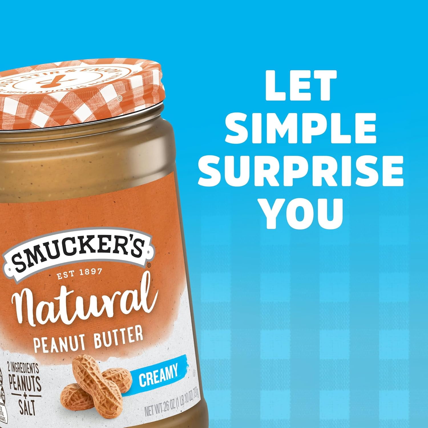 2 pack Smucker's Natural Creamy Peanut Butter, 26 Ounces