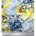 thumbnail image 1 of Soimoi Moss Georgette Fabric Texture & Lily Flower Print Fabric by Yard 42 Inch Wide, 1 of 3