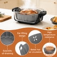 thumbnail image 5 of M Buder 2 Pack Silicone Air Fryer Liners with Side Holes, Round Reusable Basket Bowl Replacement for Parchment Paper, Fits 4-7 QT, Baking Tray Oven Accessories, Gray&Red (Top 7.9in, Bottom 6.7in), 5 of 8