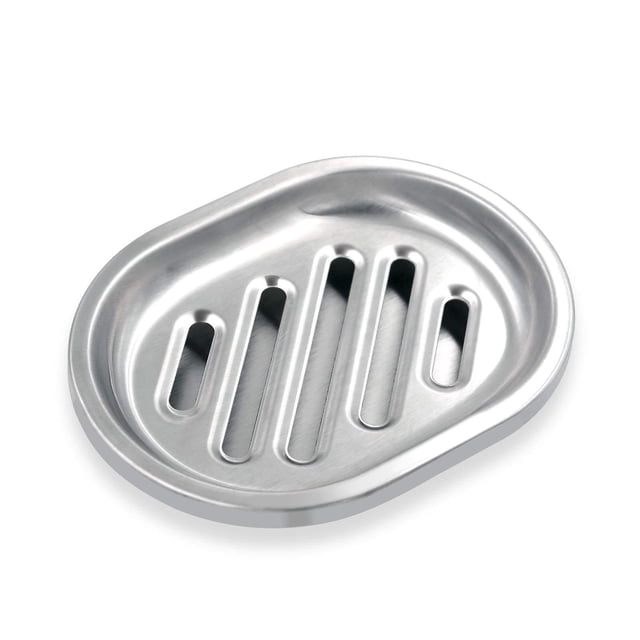 Jabonera WEIHJMXG Jabonera de Acero Inoxidable Doble Capa con Bandeja de Drenaje Plateada