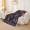 thumbnail image 2 of Erosebridal Colorful Beetle Fleece Blanket 40x50,Flying Bugs Sherpa Throw,Insect Decor,Lightweight, 2 of 7