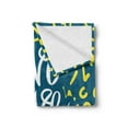 thumbnail image 2 of Live Laugh Love Soft Flannel Fleece Throw Blanket, Romantic Ornate Poster Design with an Inspirational Saying, Cozy Plush for Indoor and Outdoor Use, 50" x 70", Violet Blue White Yellow, by Ambesonne, 2 of 5