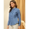 thumbnail image 4 of INSPIRE CHIC Chemise à Pois à Manches Longues et Col Pointu pour Femmes, 4 of 6