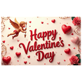 thumbnail image 1 of Valentine's Day Banner Heart Balloons Pink Roses Gift Box Backdrop Party Supplies Photography Props Romantic Decorations Festive Décor Background, 1 of 4