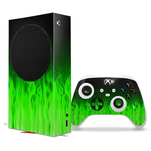 WraptorSkinz Skin Wrap compatible with the 2020 XBOX Series S Console and Controller Fire Green (XBOX NOT INCLUDED)