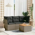 thumbnail image 1 of vidaXL 4 Piece Garden Sofa Set with Cushions Grey Poly Rattan, 1 of 5