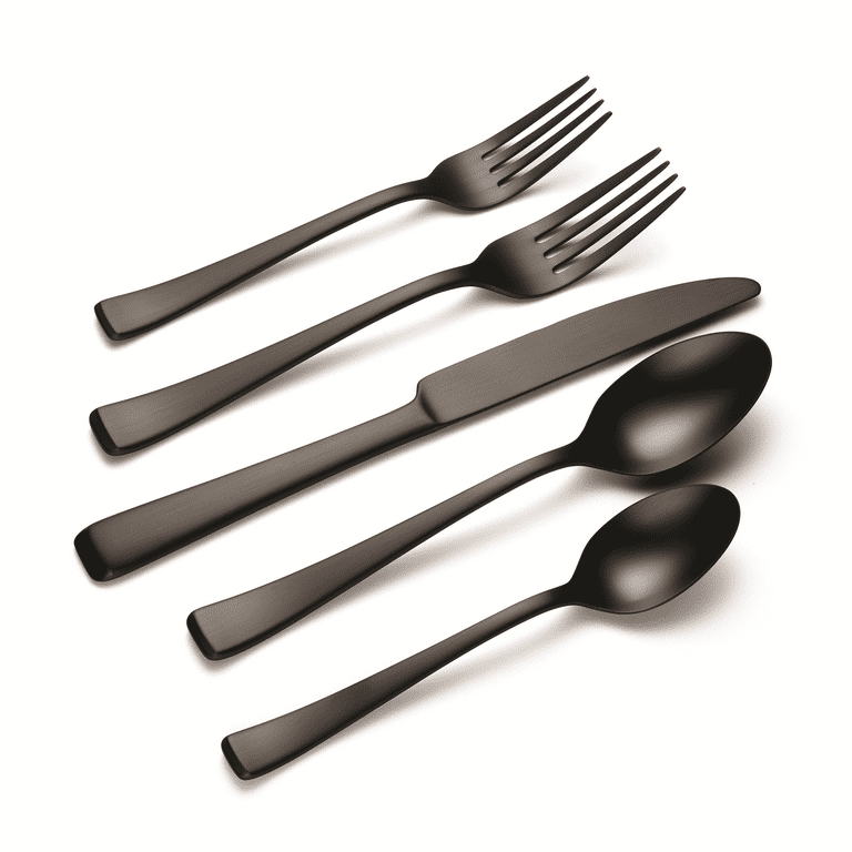 Oneida Harding 20-Piece Black Satin Stainless Steel Flatware Set