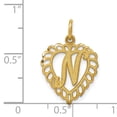 thumbnail image 2 of Pendentif Monogramme en Or Jaune 14k Cœur Lettre Délicate N Initiale, 2 of 6