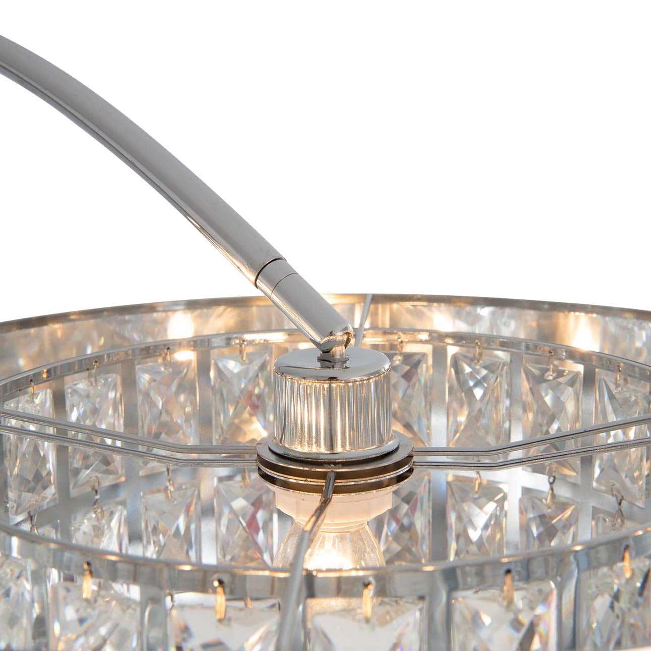 Marilyn 1 Light Arc Floor Lamp - 94 Chrome Mylar Crystal shade