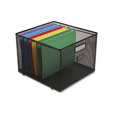 TRU RED Desktop Wire Mesh File Organizer for Office, Matte Black ...