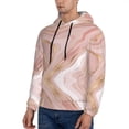 thumbnail image 3 of Picia Rose Gold Glitter Splatter Pattern Casual Men's Hoodie - Lightweight Hooded Sweatshirt with Kangaroo Pocket, Comfortable Pullover for Everyday, Travel-4X-Large, 3 of 7