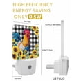 thumbnail image 3 of Night Lights Auto Sensor Sunflower Rooster Plug-in LED Nightlights Lamp Dusk to Dawn for Living Room, Bedroom, Bathroom, Hallway, Stairways Wall Decor, Farm Animal Black Buffalo Plaid Night Light, 3 of 9