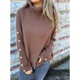 thumbnail image 4 of Women'S Oversized High Neck Chunky Pullover Cowl Neck Long Sleeve Winter Slouchy Loose Knit Sweaters Dark Brown XXXL, 4 of 8