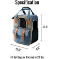 thumbnail image 5 of Pet Carrier Backpack, Cat Small Dog Backpack Carrier for Traveling Hiking Outdoor with Ventilated Mesh Straps Premium Oxford Cloth Leather Buckle(Blue) HP001, 5 of 7