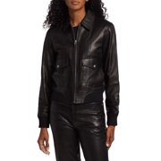 Rag & Bone Womens ICONS Andrea Lamb Leather Jacket Black XXS B4HP $1095