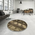 thumbnail image 4 of Ahgly Company Machine Washable Indoor Round Transitional Chocolate Brown Area Rugs, 3' Round, 4 of 7