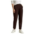thumbnail image 3 of YDFCWXW Womens Pull On Soft Brushed Fleece Casual Jogger Sweatpants with Pockets for Women Coffee, L, 3 of 9