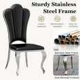thumbnail image 6 of Leather Dining Chairs Set of 6, PU Upholstered Side Chairs with Stainless Steel Legs, Dining Chairs for Kitchen, Living Room, Office, 6 of 7
