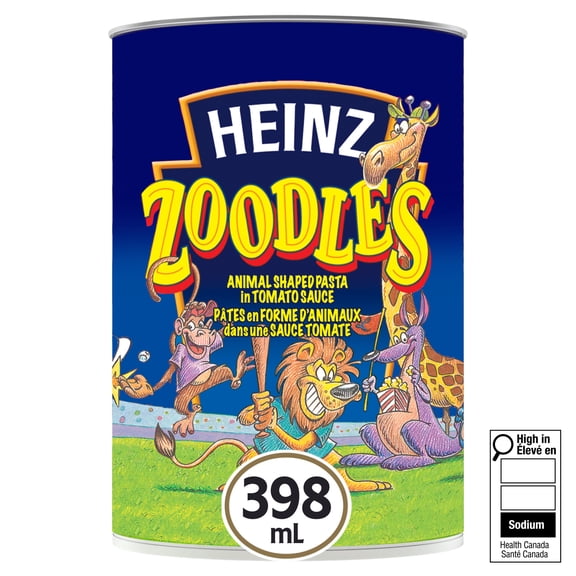Heinz Zoodles Pâtes en Forme d'Animaux dans une Sauce Tomate, Stable à la Température Ambiante