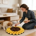 thumbnail image 5 of Snuffle Mat for Dogs Sunflower, Large Dog Snuffle Mat 15” x 15”, Plush Enrichment Toy Slow Feeder, Mental Health Puppy Chew Toys to Keep Them Busy, Machine Washable, Snuffle Mat for All Breeds Sizes, 5 of 5