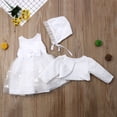 thumbnail image 5 of BemeyourBBs Baptism Dresses For Baby Girls Christening Dress Outfit White Lace Baby Blessing Dress Tulle Tutu Formal Dress and Cardigan Coat Set Bonnet Hat 3pcs Wedding Pageant Princess Dress, 5 of 10