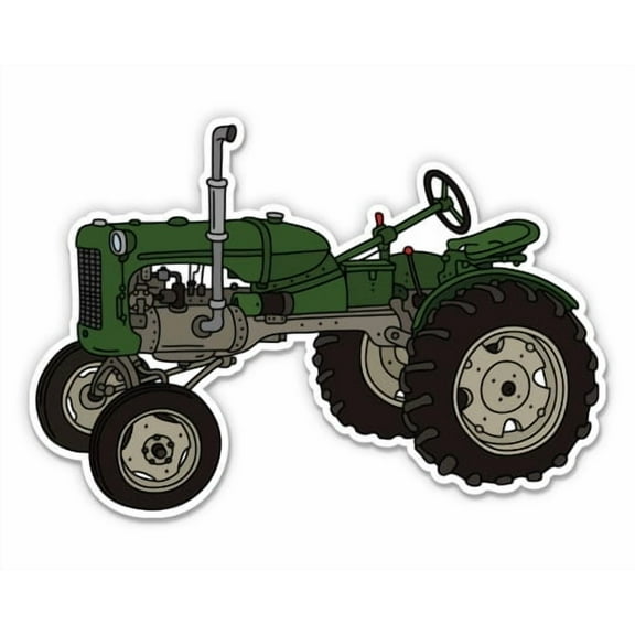 Green Tractor Farm Life - 3" Vinyl Sticker - For Car Laptop Water Bottle Phone - Waterproof Decal