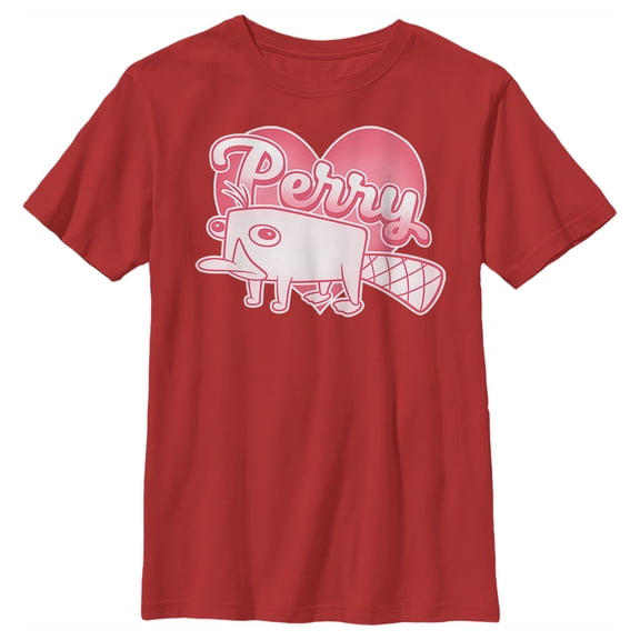 Boy's Phineas & Ferb Perry Love  Graphic Tee Red X Large