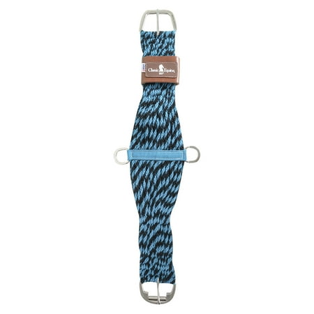 Classic Rope Mohair Cinch: Comfort & Style for Your Horse Turquoise and Black / 32