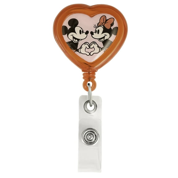 Disney Mickey and Minnie Mouse Badge Reel, 26-inch Retractable ID Card Badge Holder with Alligator Clip