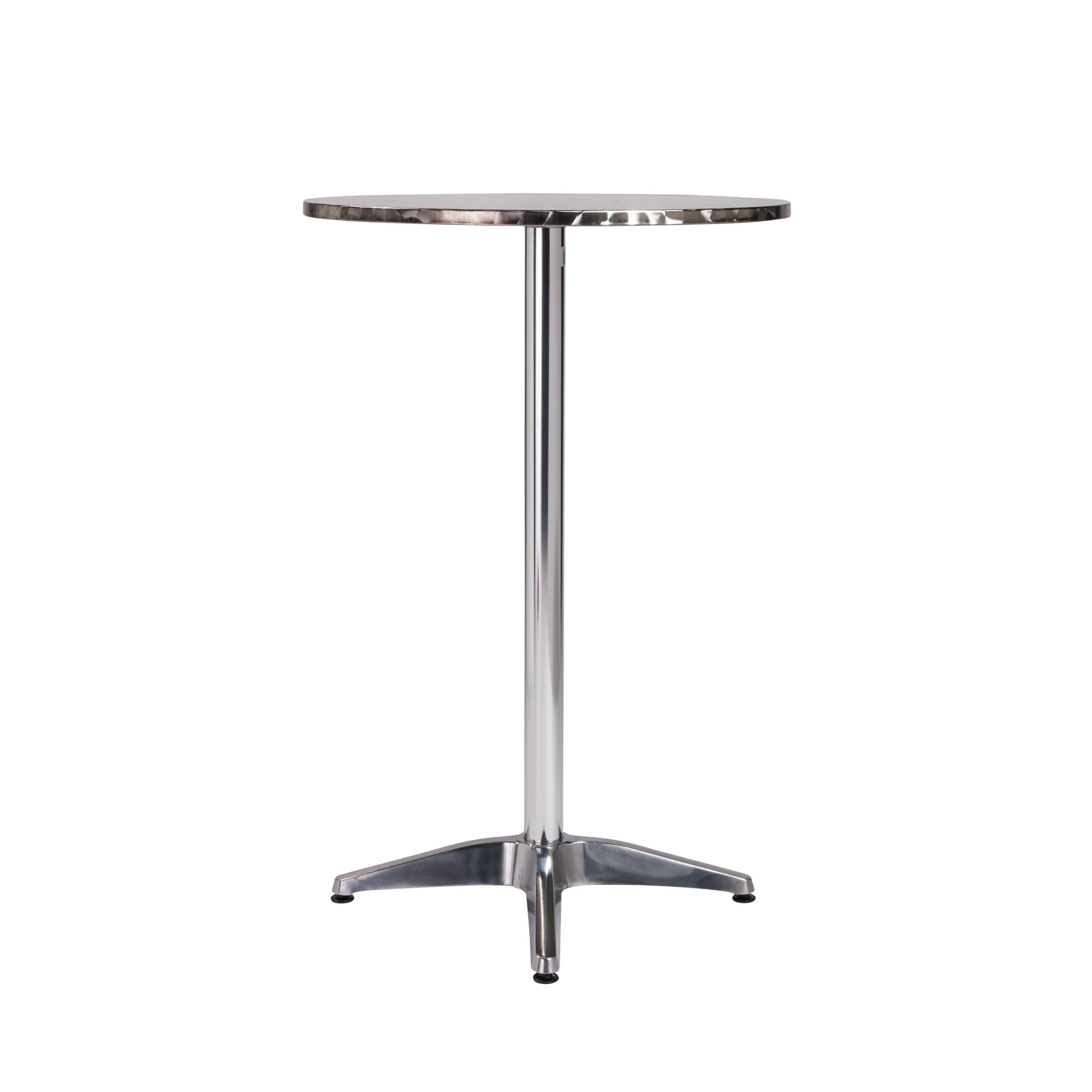 27.5" X 27.5" X 42" Stainless Steel Bar Table with Aluminum Base and