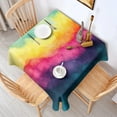 thumbnail image 2 of Colorful Tie Dye Wave Pattern Square Tablecloth,Waterproof Square Table Cover,Wipeable Spillproof Washable Table Cover for Home Kitchen Party Decor 42"X42"(107x107cm), 2 of 6