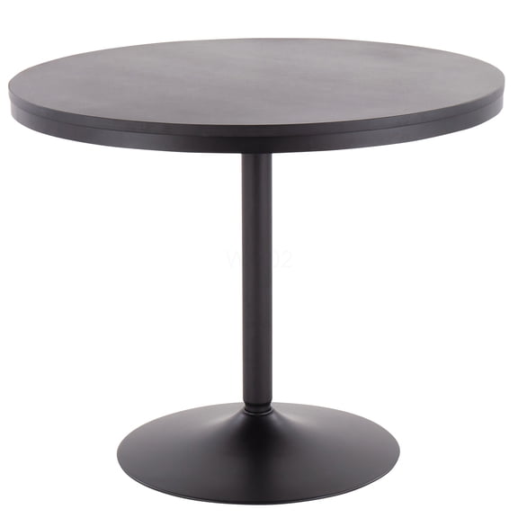 Industrial Dining Table for 4, Black Metal Base with Distressed Wood Top, Fixed Height Kitchen Table